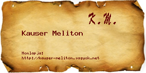 Kauser Meliton névjegykártya
